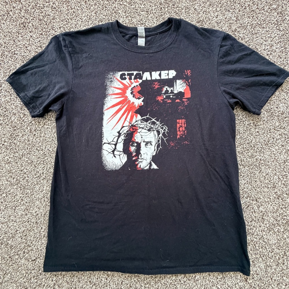 Soviet Stalker Film Poster T Shirt Men's Size Large Post Apocalypses Movie Book